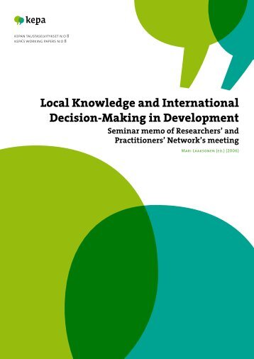 Local Knowledge and International Decision-Making in ... - Kepa