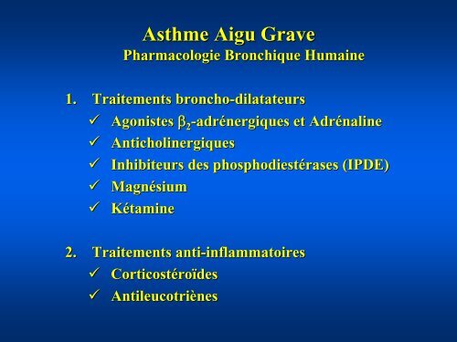 MÃ©dicaments de l'Asthme Aigu Grave Service de ... - SRLF