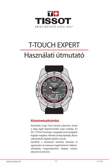 T-TOUCH EXPERT HasznÃ¡lati ÃºtmutatÃ³ - Support - Tissot