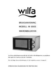 MIKROBÃLGEOVN BRUKSANVISNING MODELL: M-800S - Wilfa