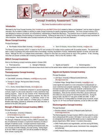 Concept Inventory Assessment Tools - Foundation Coalition