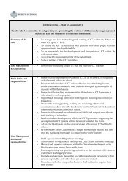 job description and person specification v1 Jan 09 - Reed's School