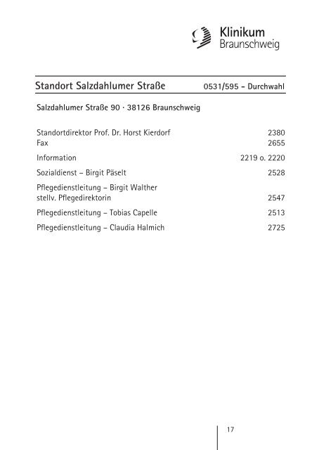 Ambulanz-Information - Städtisches Klinikum Braunschweig