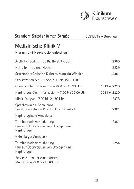 Ambulanz-Information - Städtisches Klinikum Braunschweig