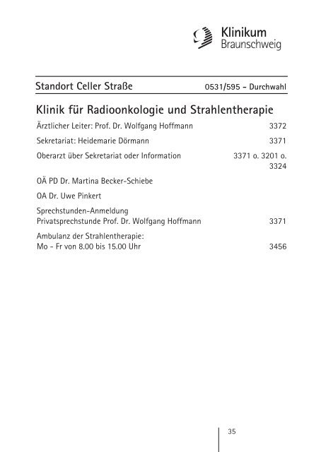 Ambulanz-Information - Städtisches Klinikum Braunschweig