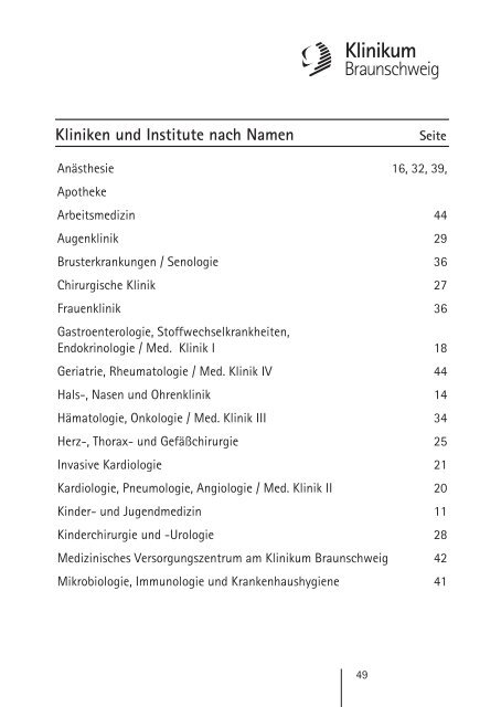 Ambulanz-Information - Städtisches Klinikum Braunschweig