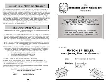 2013 RCC National Sieger Show Premium List - Rottweiler Club of ...