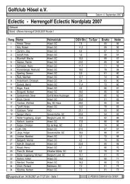 Golfclub HÃ¶sel e.V. Eclectic - Herrengolf Eclectic Nordplatz 2007