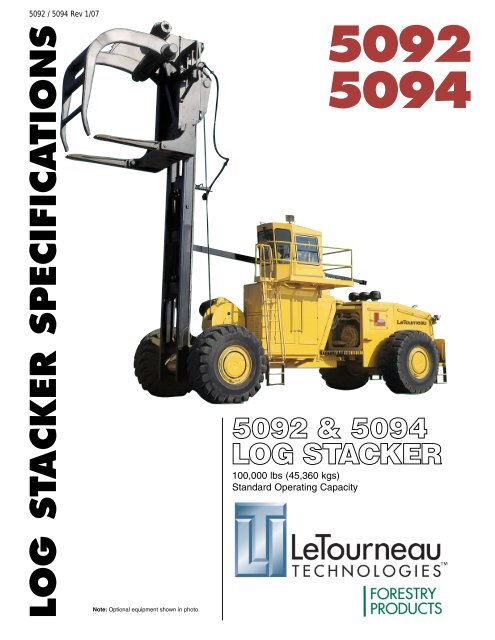 log stacker specifica tions 5092 5094