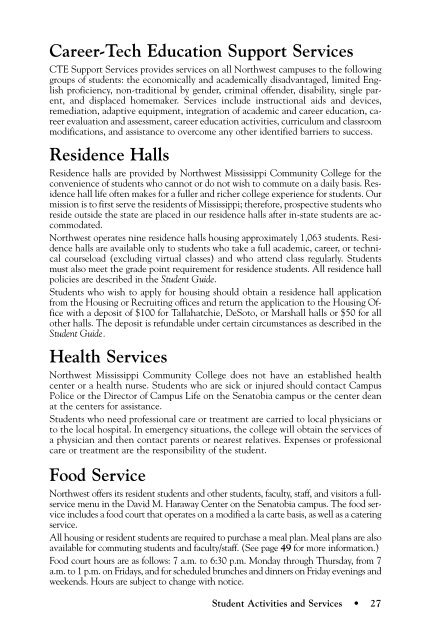 2011-12 Bulletin - Northwest Mississippi Community College