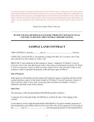 Sample Land Contract - Rural Law Center of New York