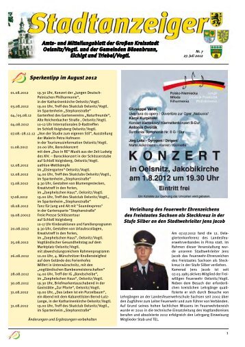 Amts- und Mitteilungsblatt der GroÃen Kreisstadt Oelsnitz/Vogtl. und ...