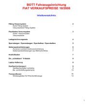 BOTT Fahrzeugeinrichtung FIAT VERKAUFSPREISE 10/2008