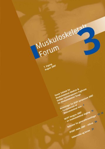 Muskuloskeletalt Forum 3 - 2007 - Fagforum for Muskuloskeletal ...