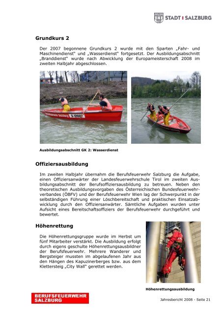 Jahresbericht 2008 - eBook - Berufsfeuerwehr Salzburg