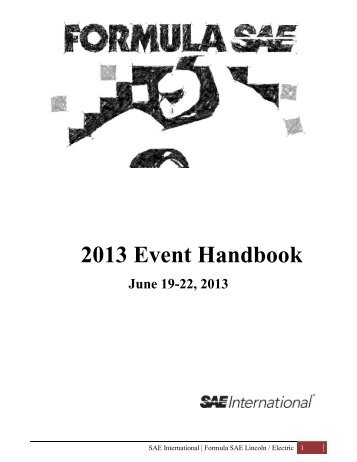 2013 FSAE Lincoln/Electric Student Handbook - Students - SAE ...