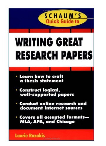 Schaum's Quick Guide to Research Papers