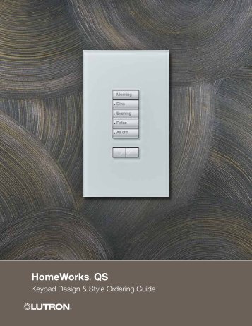 Homeworks QS Keypad Design & Style Ordering Guide