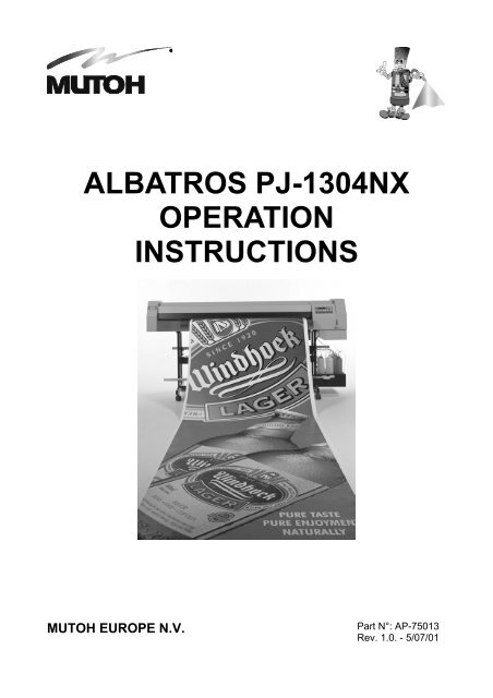 ALBATROS PJ-1304NX OPERATION INSTRUCTIONS - Mutoh