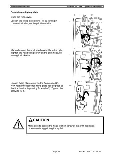 ALBATROS PJ-1304NX OPERATION INSTRUCTIONS - Mutoh