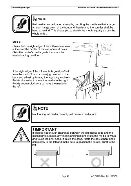 ALBATROS PJ-1304NX OPERATION INSTRUCTIONS - Mutoh