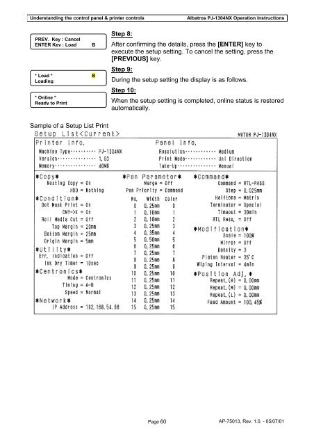 ALBATROS PJ-1304NX OPERATION INSTRUCTIONS - Mutoh