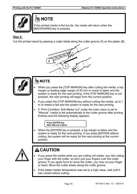 ALBATROS PJ-1304NX OPERATION INSTRUCTIONS - Mutoh