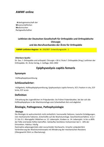 Epiphysiolysis capitis femoris