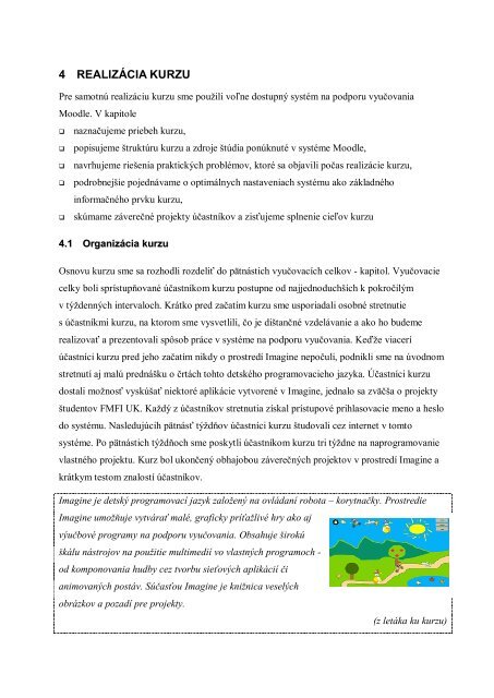 Návrh dištančného kurzu detského programovania pre učiteľov v ...