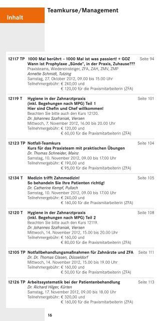 Programmheft für Zahnmedizinische Fachangestellte 2012 KH