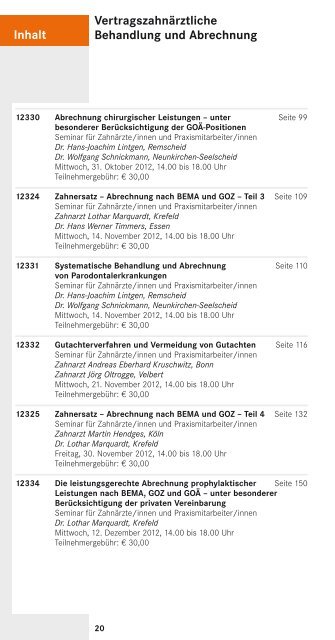 Programmheft für Zahnmedizinische Fachangestellte 2012 KH