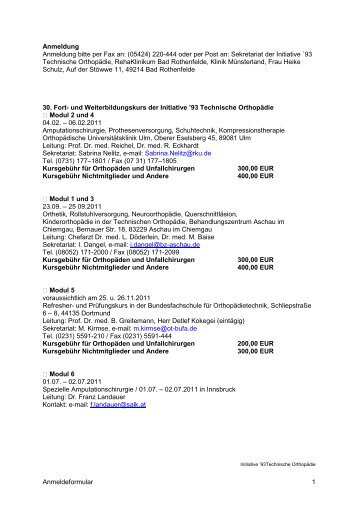 Anmeldeformular 1 Anmeldung Anmeldung bitte per Fax an: (05424 ...