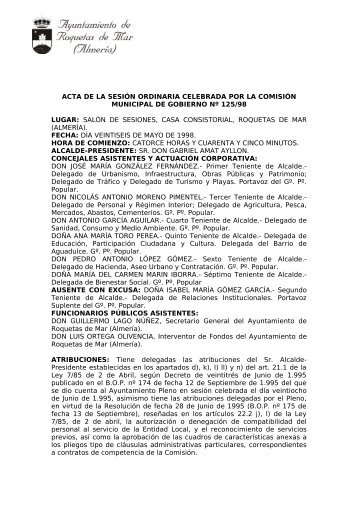 acta de la sesión ordinaria celebrada por la comisión municipal de ...