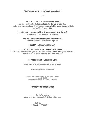 Die Kassenzahnärztliche Vereinigung Berlin die AOK Berlin - Die ...