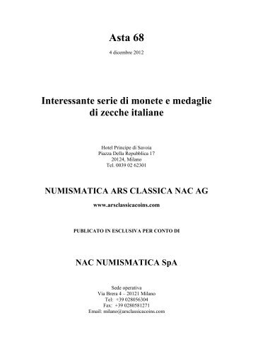 A 68 pagine inziali - Numismatica Ars Classica NAC AG