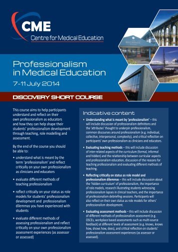 Professionalism in Medical Education