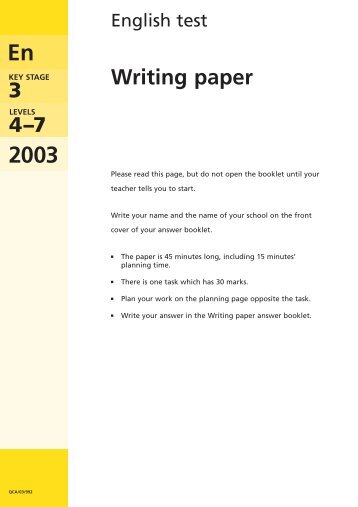 Writing papers ks3