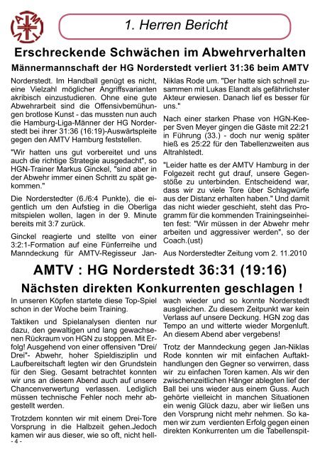 1. Herren Bericht - AMTV Hamburg