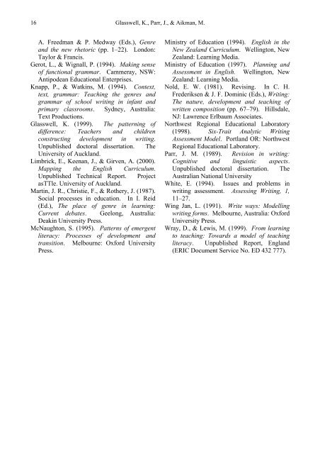 Development of the asTTle Writing Assessment Rubrics for Scoring ...