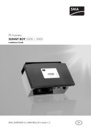 SUNNY BOY 2500 / 3000 - Installation Guide - Sinetech