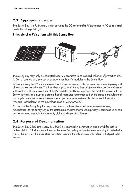 SUNNY BOY 2500 / 3000 - Installation Guide - Sinetech