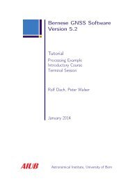 Bernese GNSS Software Version 5.2 Tutorial