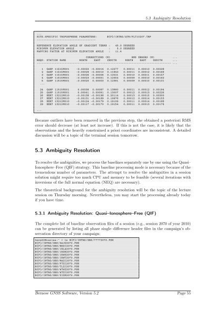 Bernese GNSS Software Version 5.2 Tutorial