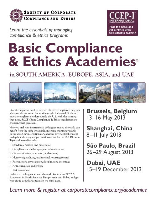 Compliance &Ethics - Society of Corporate Compliance and Ethics