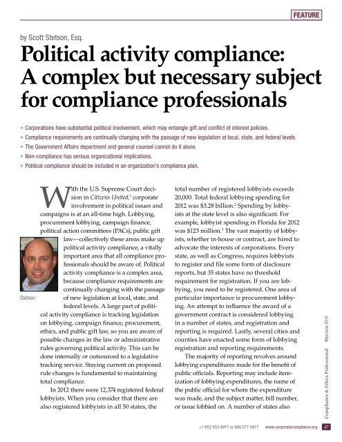 Compliance &Ethics - Society of Corporate Compliance and Ethics