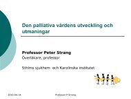 Den palliativa vÃ¥rdens utveckling och utmaningar, Peter Strang ...
