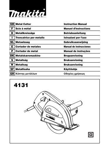 GB Metal Cutter Instruction Manual F Scie à métal Manuel d - Makita