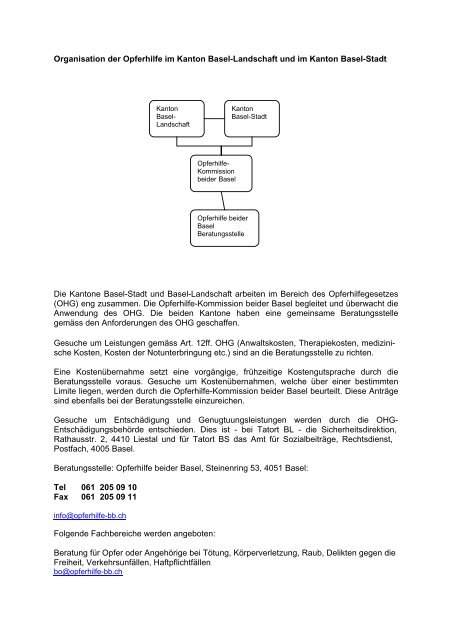 Organisation der Opferhilfe in den Kantonen Basel-Stadt und ...