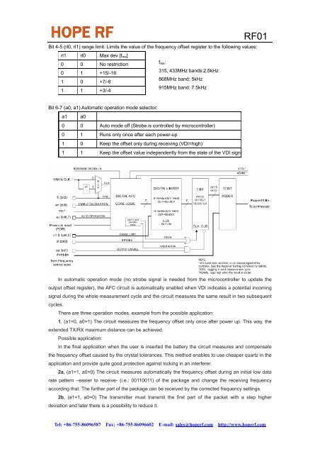 RF01 Universal ISM Band FSK Receiver