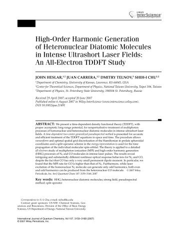 High-order harmonic generation of heteronuclear diatomic ...